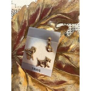 Vintage Trios Lapel Pins Zebra, Scottie Dog, Seal